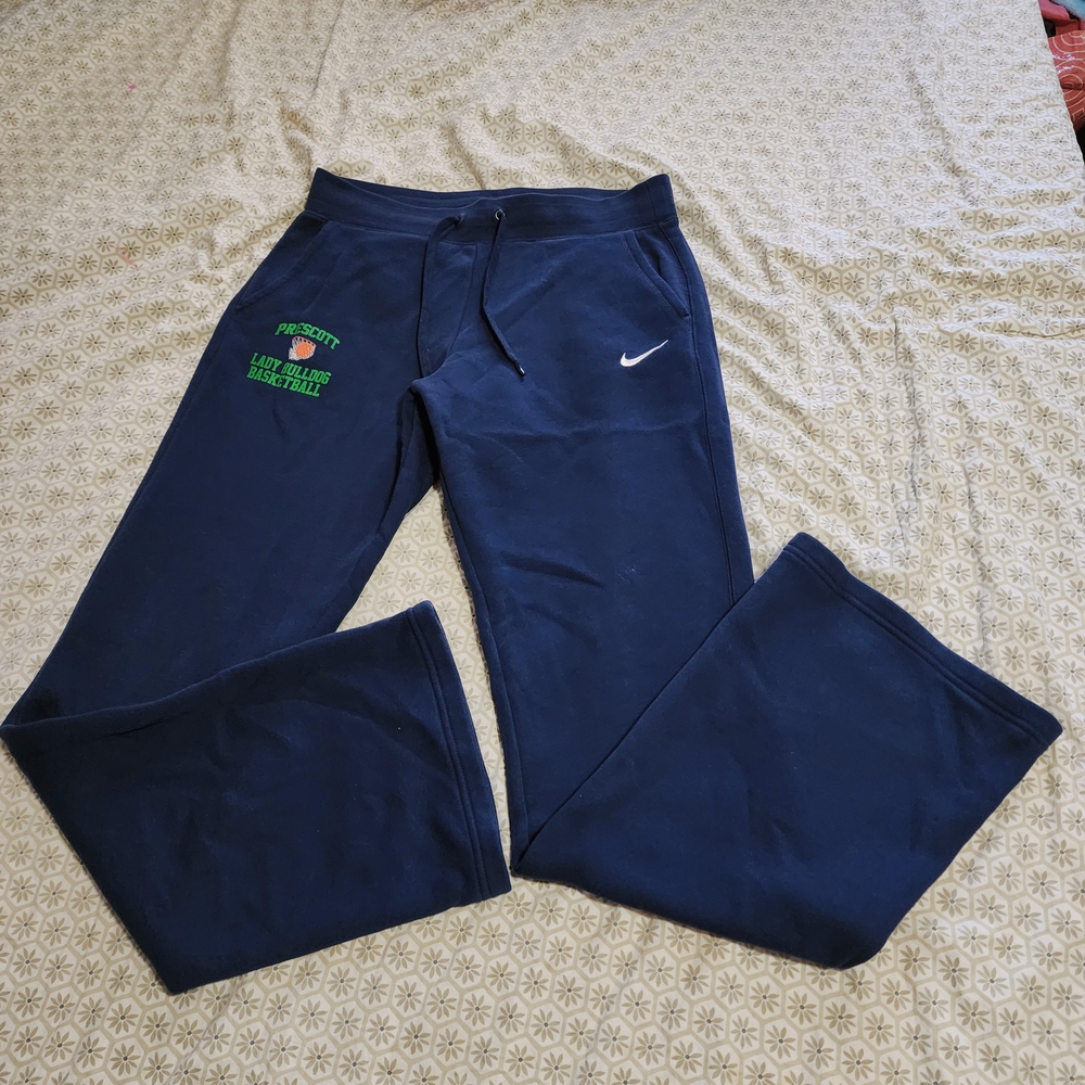 Nike Dark Blue Sweatpants with Green Embroidery